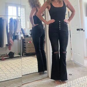 Black boot cut jeans